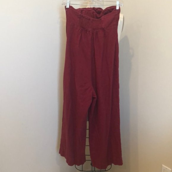 Urban Outfitters Red Linen Strapless Jumpsuit - Picture 6 of 6